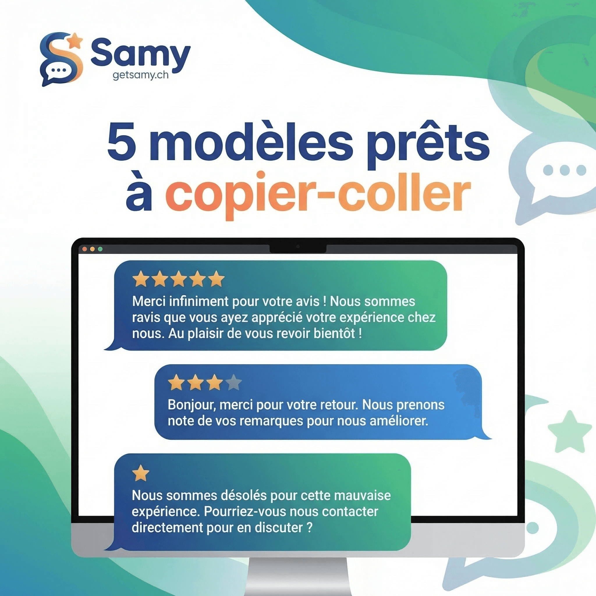 Modèles de réponses aux avis Google pour restaurants et hôtels